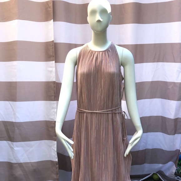 RACHEL ROY Womens metallic Pink Pleated Sleeveless Above The Knee Party Shift - Picture 3 of 11